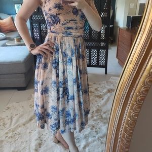 ASOS blush floral print dress